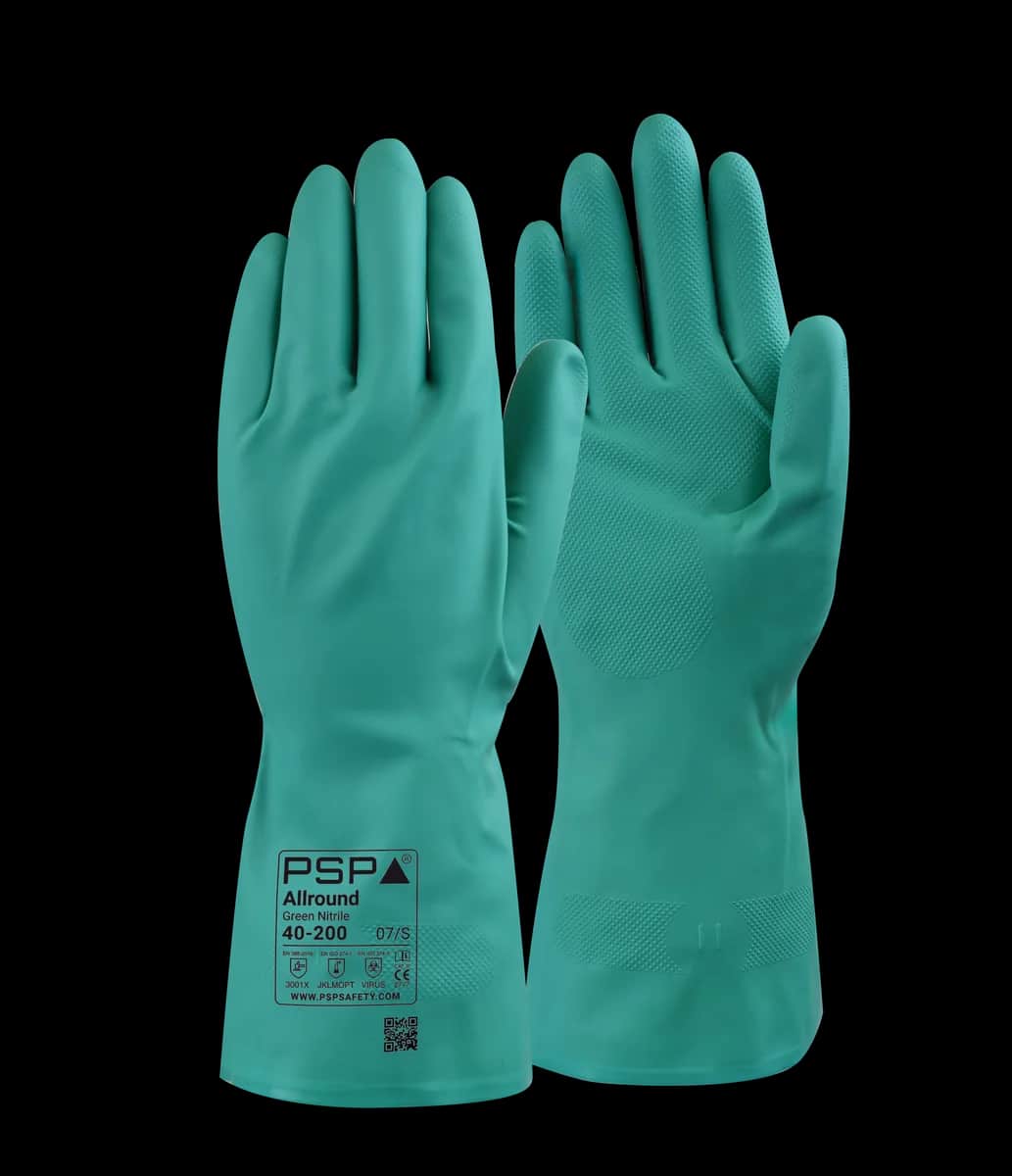 Groene nitril werkhandschoen