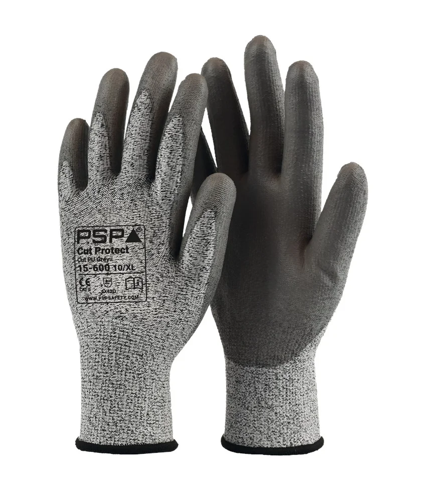 15-600 Cut Protect Cut D PU Grey Werkhandschoen - productafbeelding