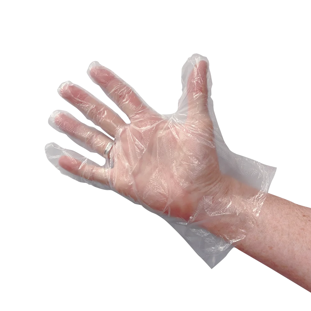 75-400 Disposable handschoen PE geruwd 30mu