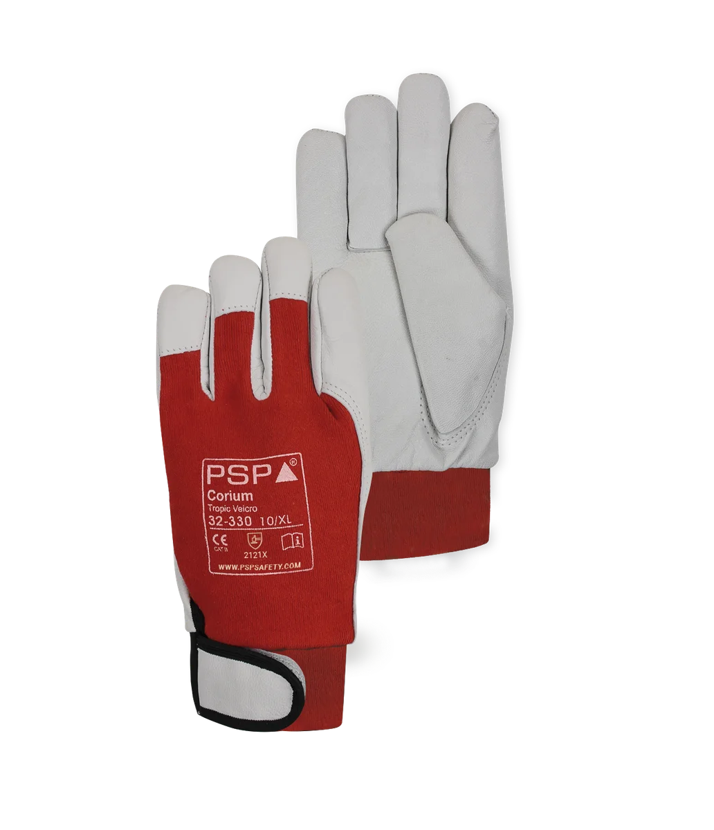 32-330 Lederen tropic werkhandschoen met Velcro sluiting