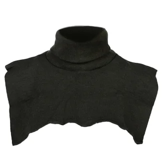 Col met rug- en borstflap acryl zwart