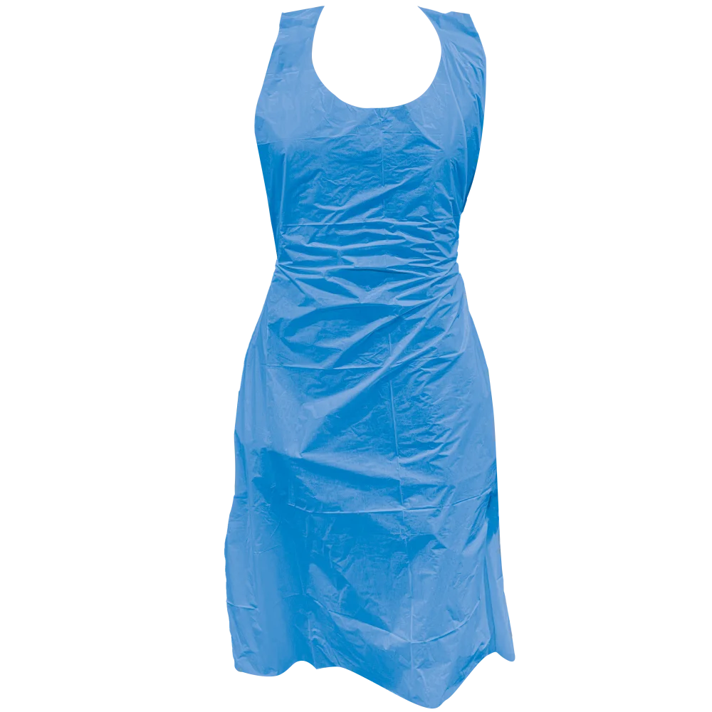 60-115 Disposable Schort PE 20mu, blauw