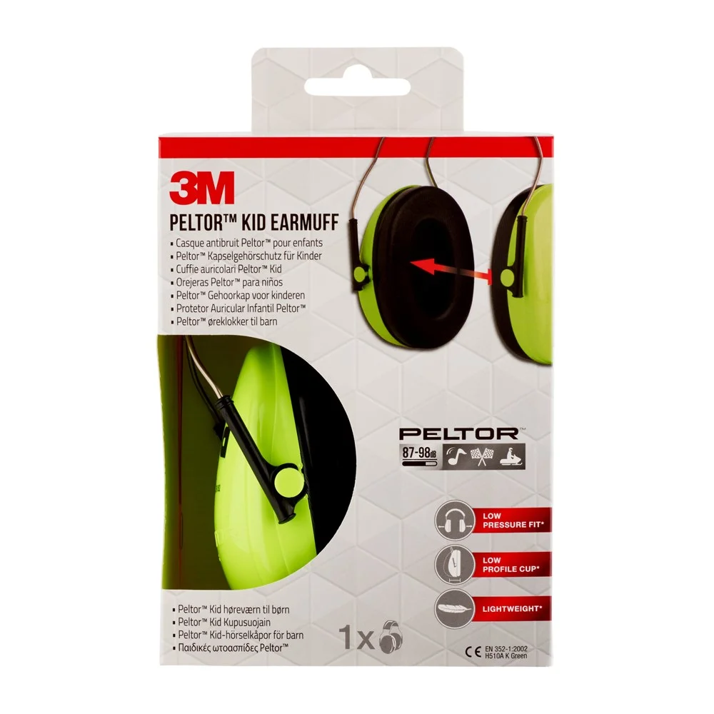 Peltor Kid Gehoorkap H510AK neongroen - productafbeelding
