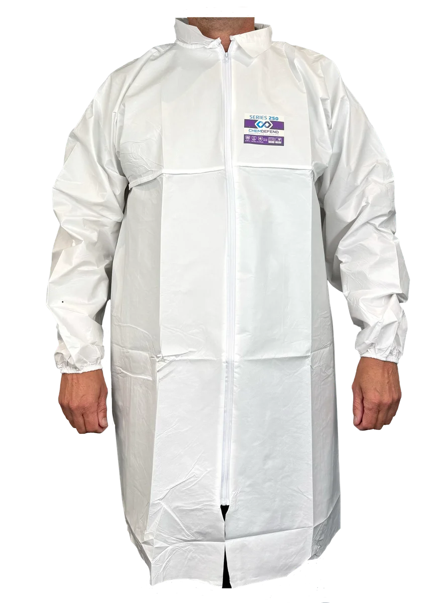 Chemdefend 250 Labojas met rits, wit - productafbeelding