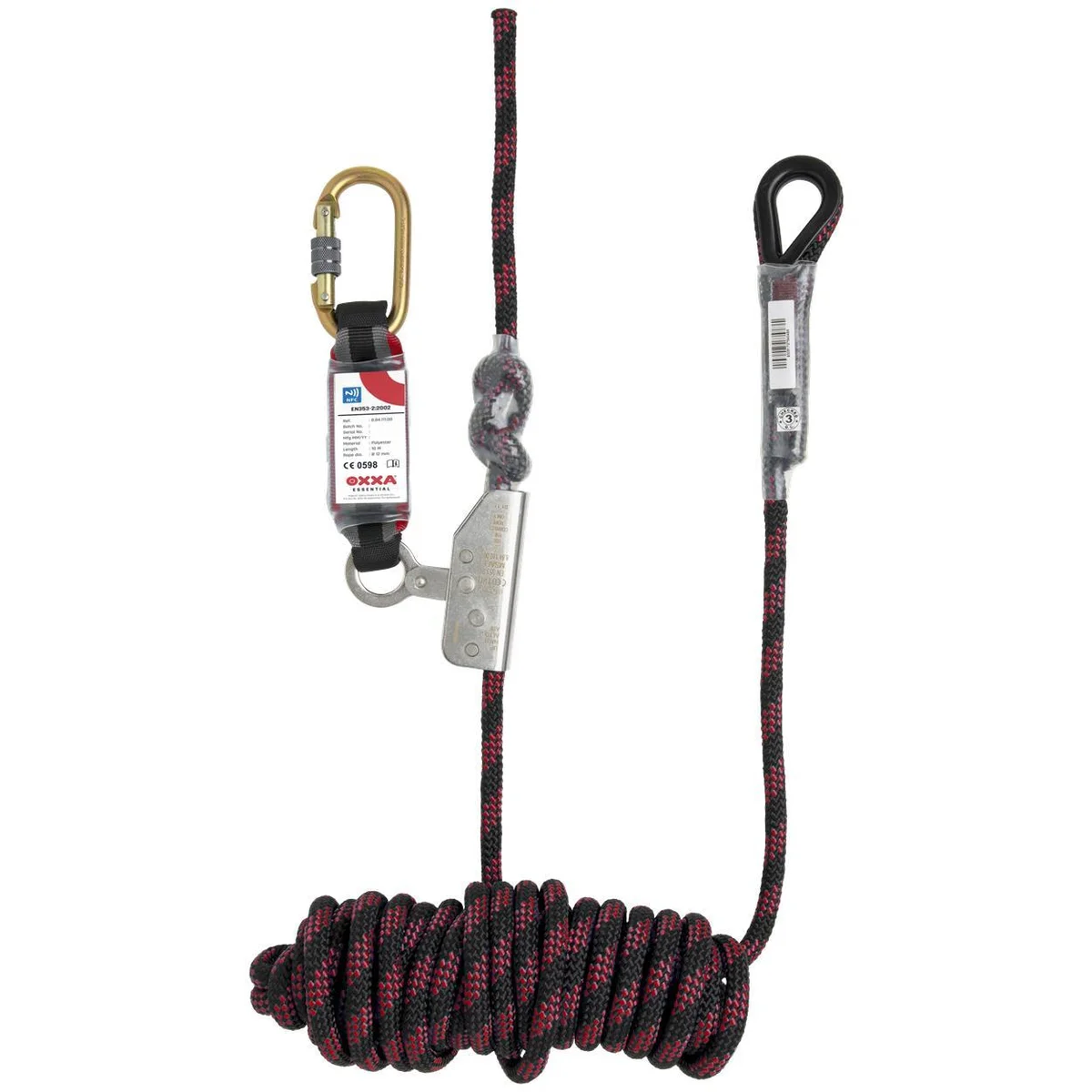 OXXA® Huntington 4111 rope Grab valstopapparaat met valdemper en lijn - productafbeelding