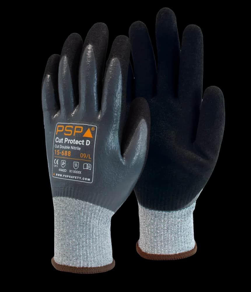 Snijbeschermende handschoenen met dubbele nitrile coating (15-688)