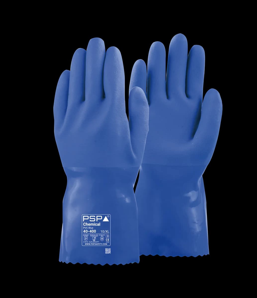 40-400 Chemical PVC Blue Werkhandschoen - productafbeelding